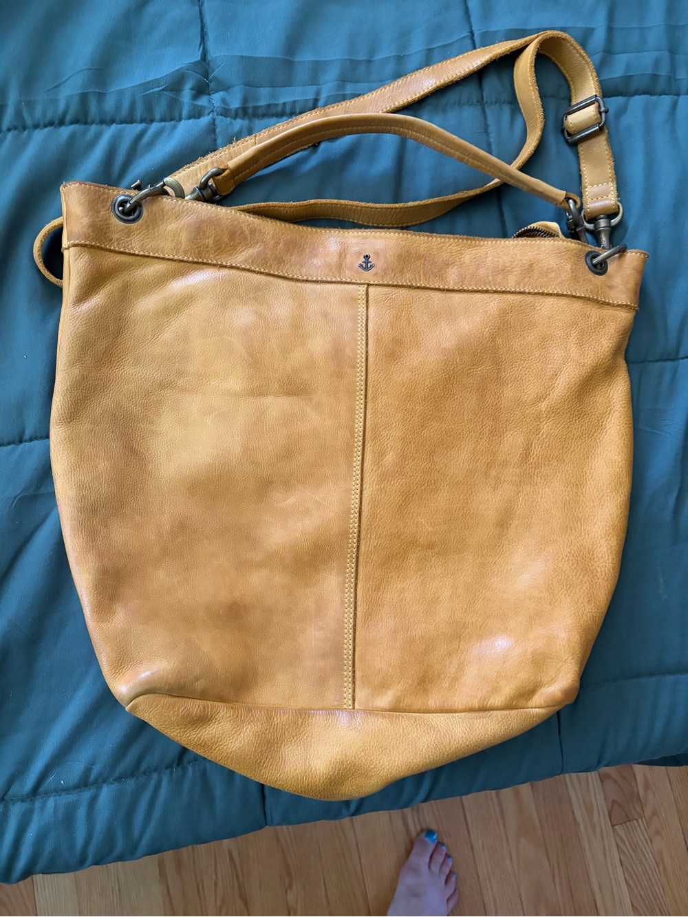 Harbour 2nd Anchor-Emblem Mustard Leather Hobo Bag